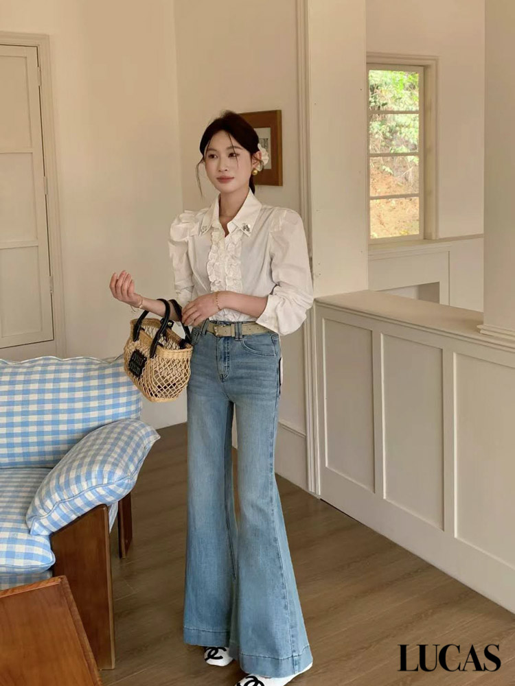 Quần Jeans ống loe 55601 DIDO mài nhẹ