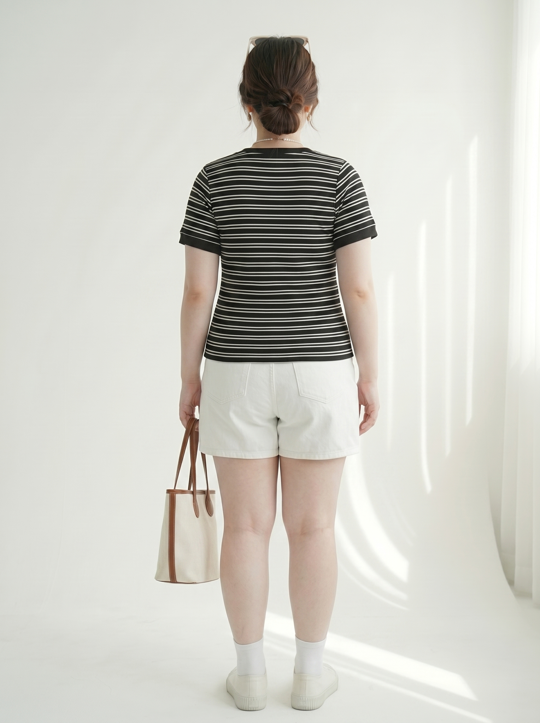 Quần Short Jean Ngố Trơn Bigsize Dài 40 Gọn Đùi Dễ Phối - Trắng - Vừa 55-90kg - T-QSJ4022_thumbnail_2
