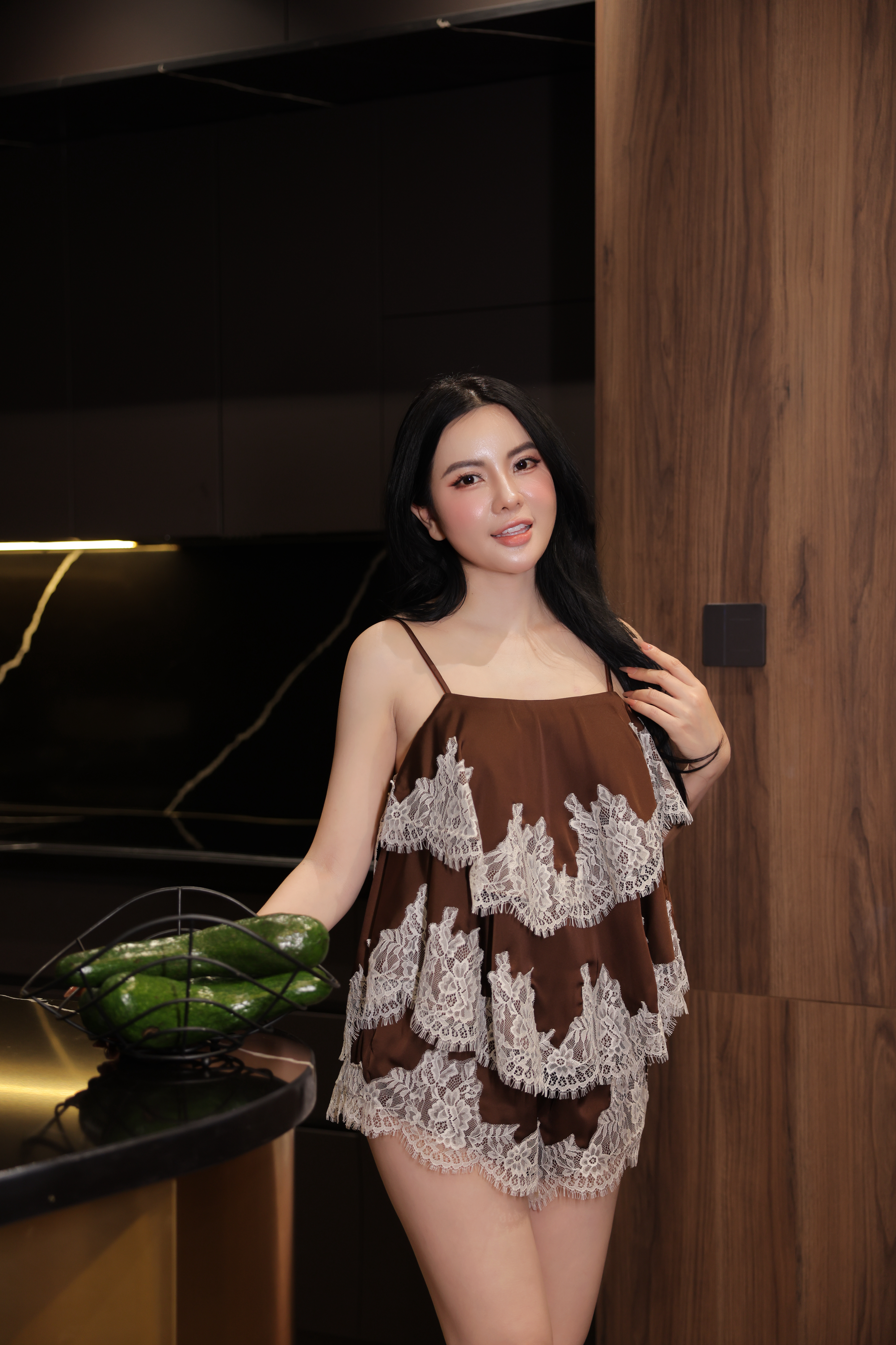 Bộ lụa cao cấp áo 2 dây, quần cộc BN673_thumbnail_6