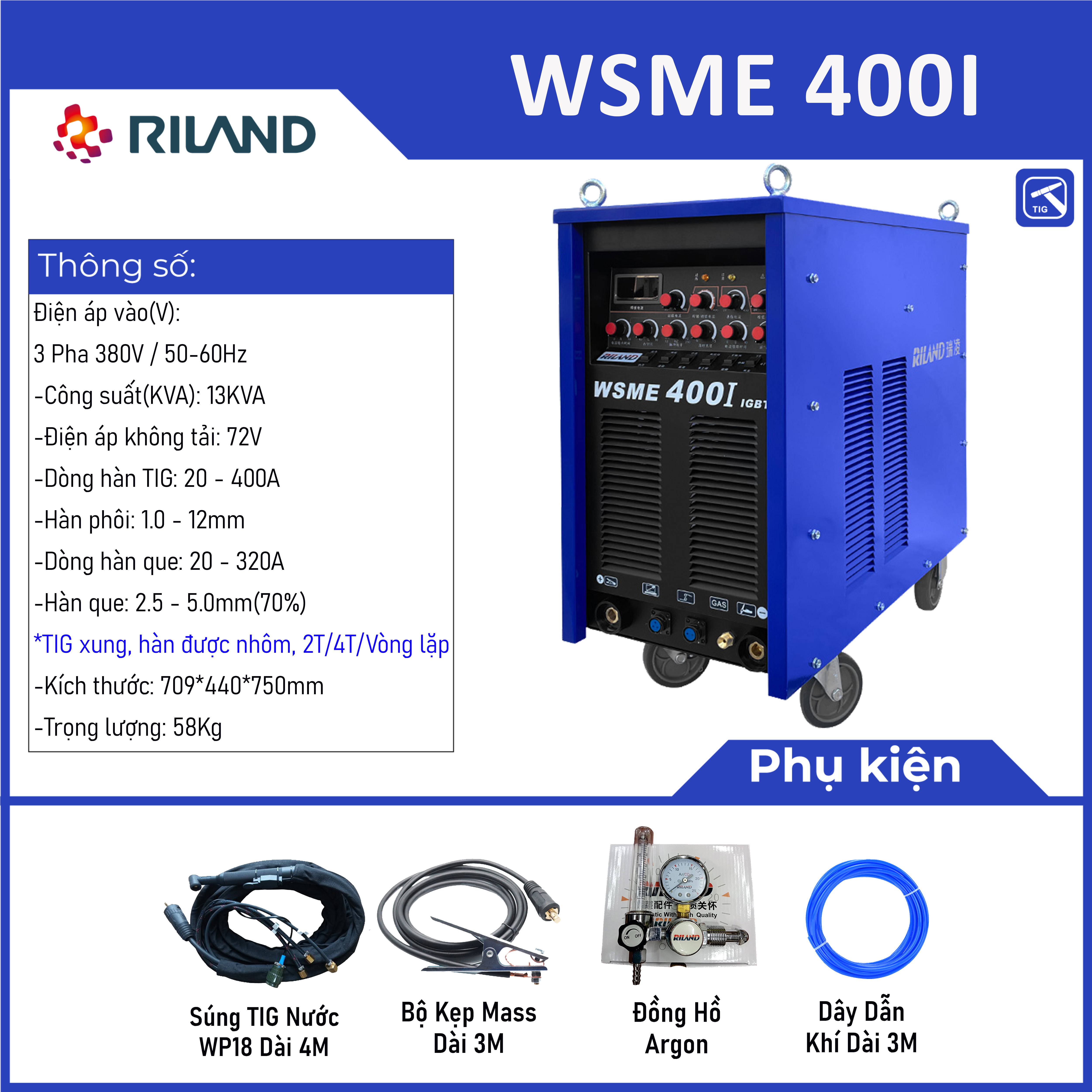 Máy hàn TIG WSME 400I- RILAND