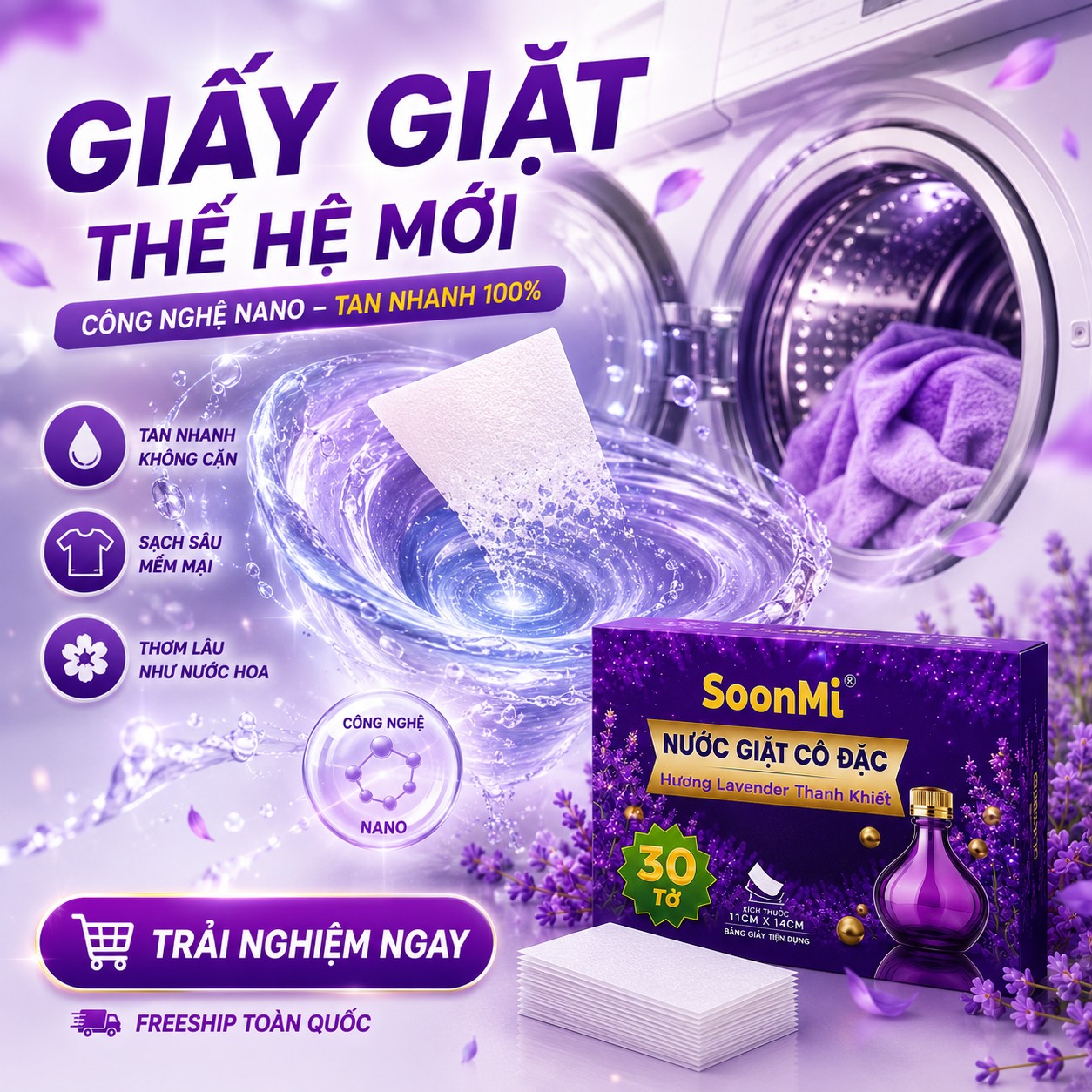 Nước Giặt Cô Đặc SoonMi Hương Lavender lưu hương lâu nhỏ gọn bỏ vali du lịch, khử mùi xe hơi, thơm tủ áo_thumbnail_13