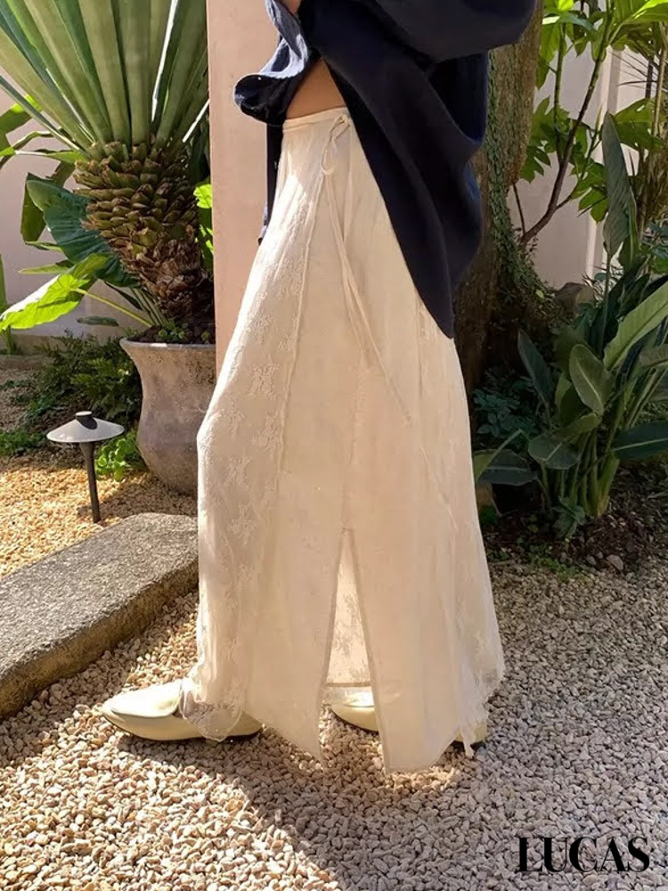 Chân váy ren maxi HERs