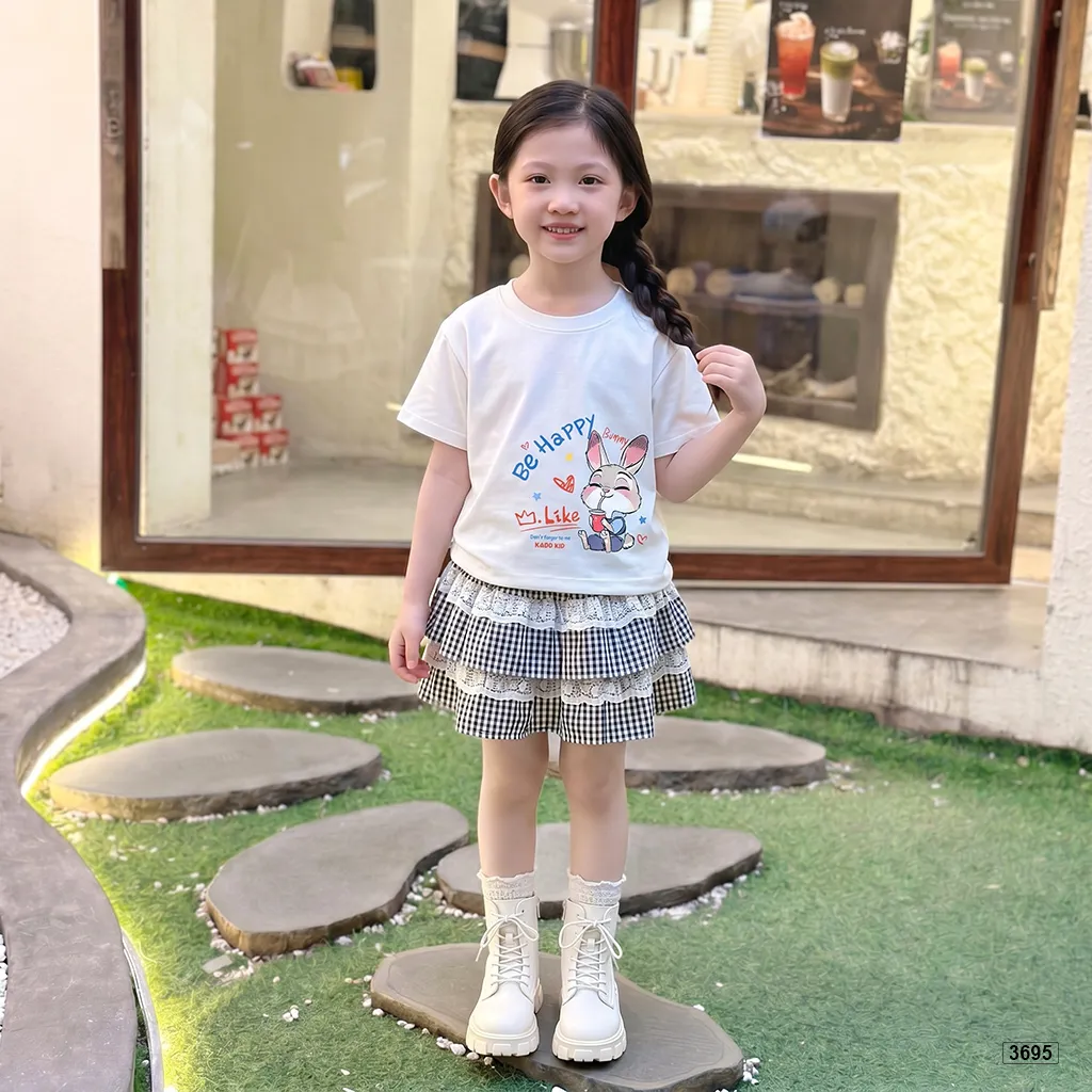 Áo thun bé gái form rộng chất thoáng mát hoạt hình Thỏ Kado 3695_thumbnail_2