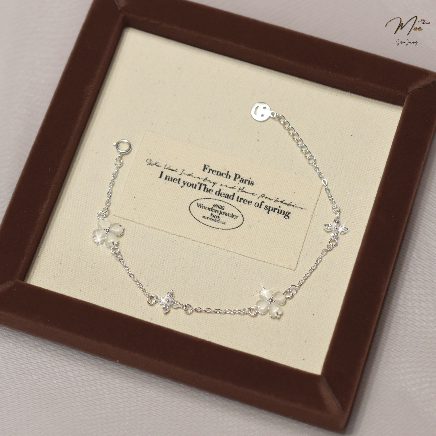 LT653 - Lắc tay cỏ 4 lá thạch anh hoa tiêu_thumbnail_1