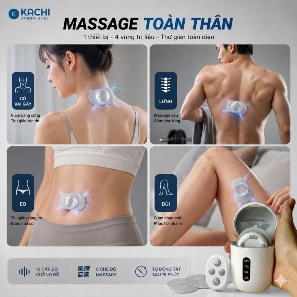Máy Châm Cứu Xung Điện Không Dây Kachi MK398 giảm đau mỏi cổ vai gáy_thumbnail_5