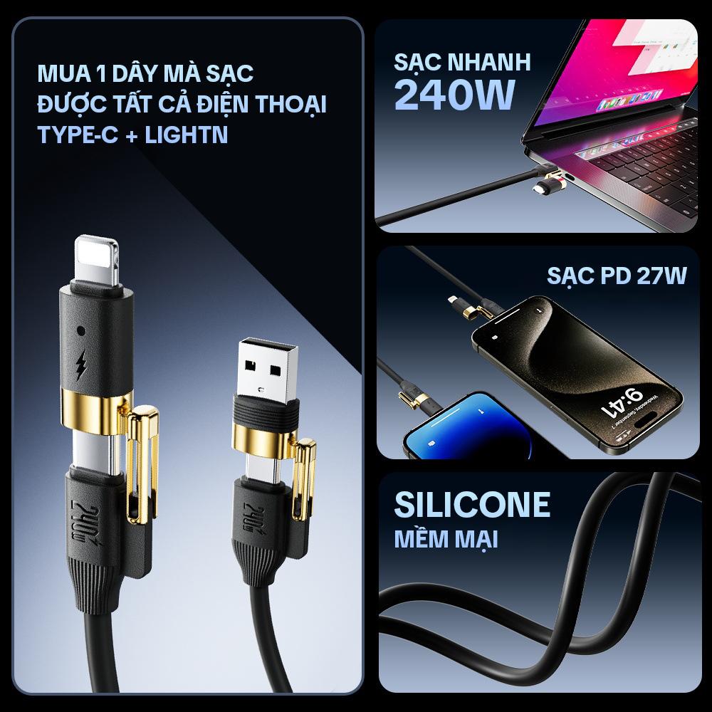 Cáp sạc nhanh DC20 240W thiết kế 4 in 1_thumbnail_2