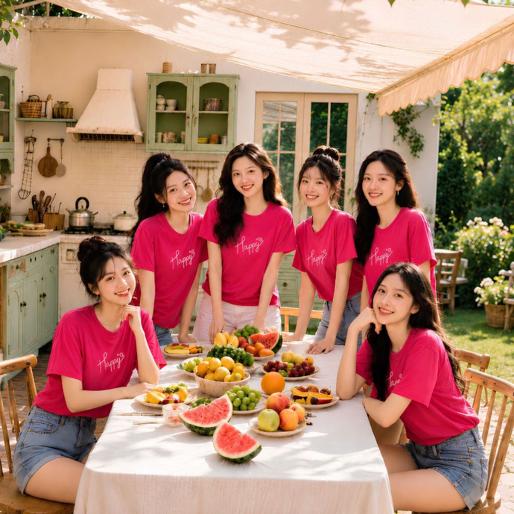 [Form Rộng] Áo phông đồng phục hội, nhóm du lịch chữ Hapyy và mặt cười - LOZA  RT8598_thumbnail_2