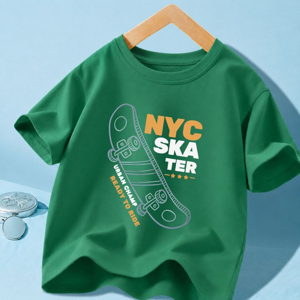 Áo phông bé trai in hình chiếc mũ và ván trượt NYC Skater  - Mã AT037_thumbnail_9