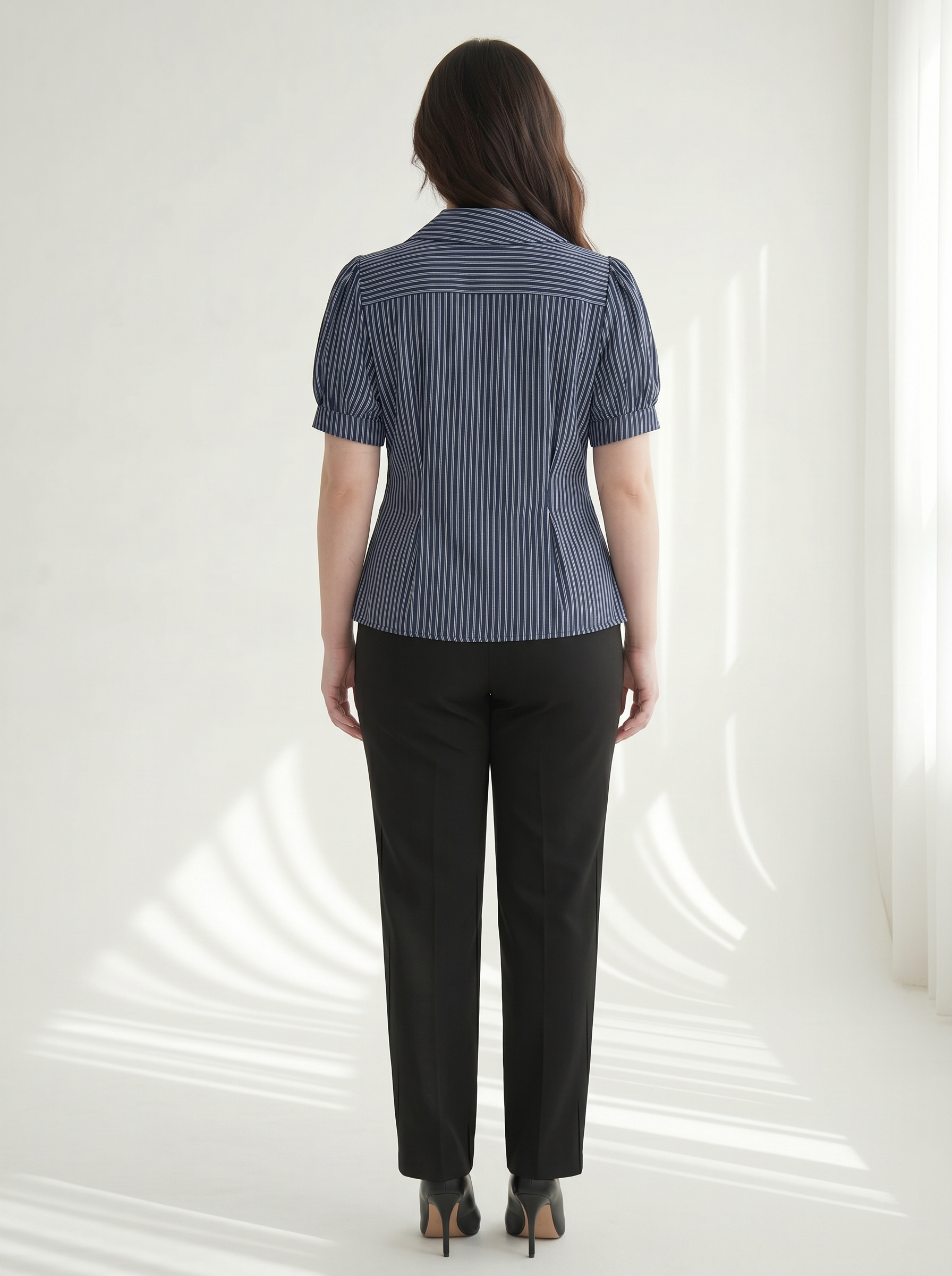 BIGSIZE NỮ - Áo sơ mi  tay phồng phối nút dành cho nàng béo 55-90kg V-AK110_thumbnail_3
