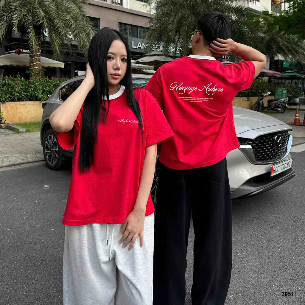 Áo thun unisex form boxy phối cổ mix màu Miucho thoáng mát 3951_thumbnail_4