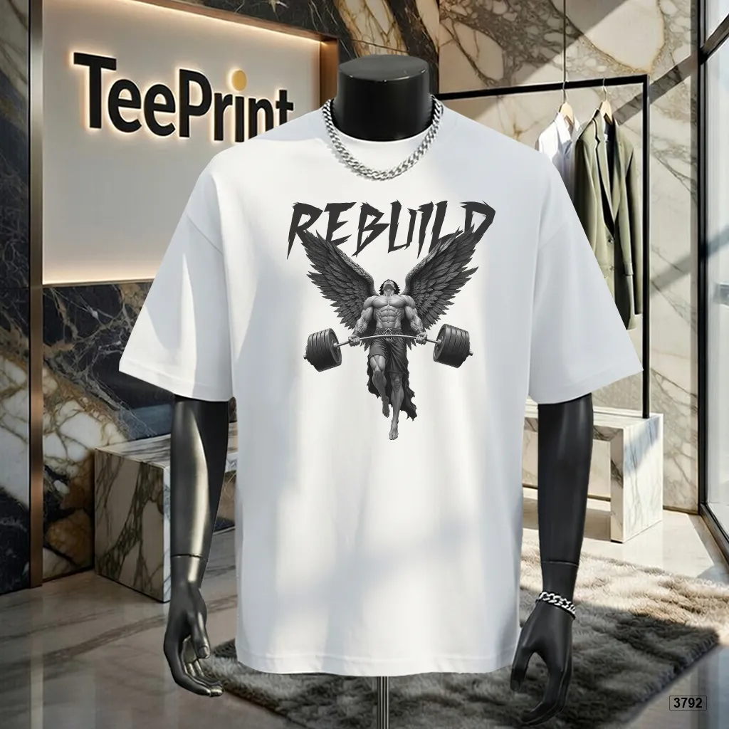 Áo thun nam form rộng Rebuild graphic thiên thần phong cách mạnh mẽ độc đáo TeePrint 3792