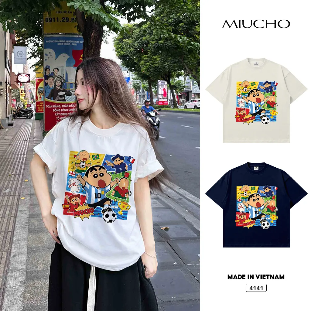 Áo thun boxy unisex thể thao Miucho 4141