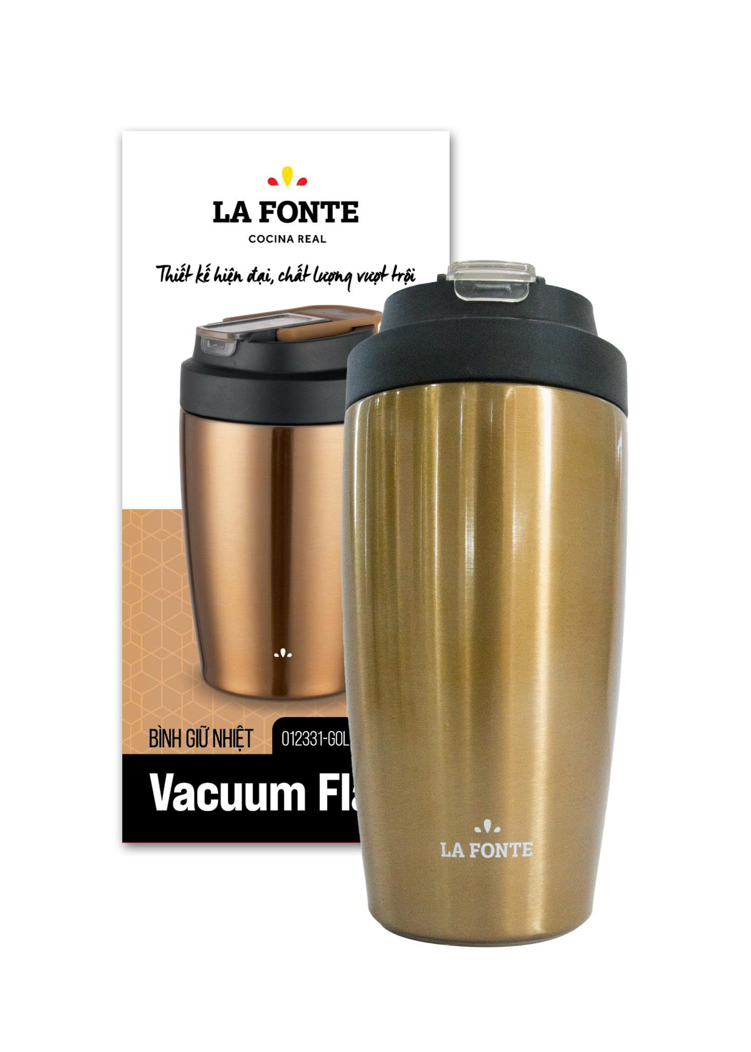 BÌNH GIỮ NHIỆT INOX 304 La Fonte Gold 450 ml