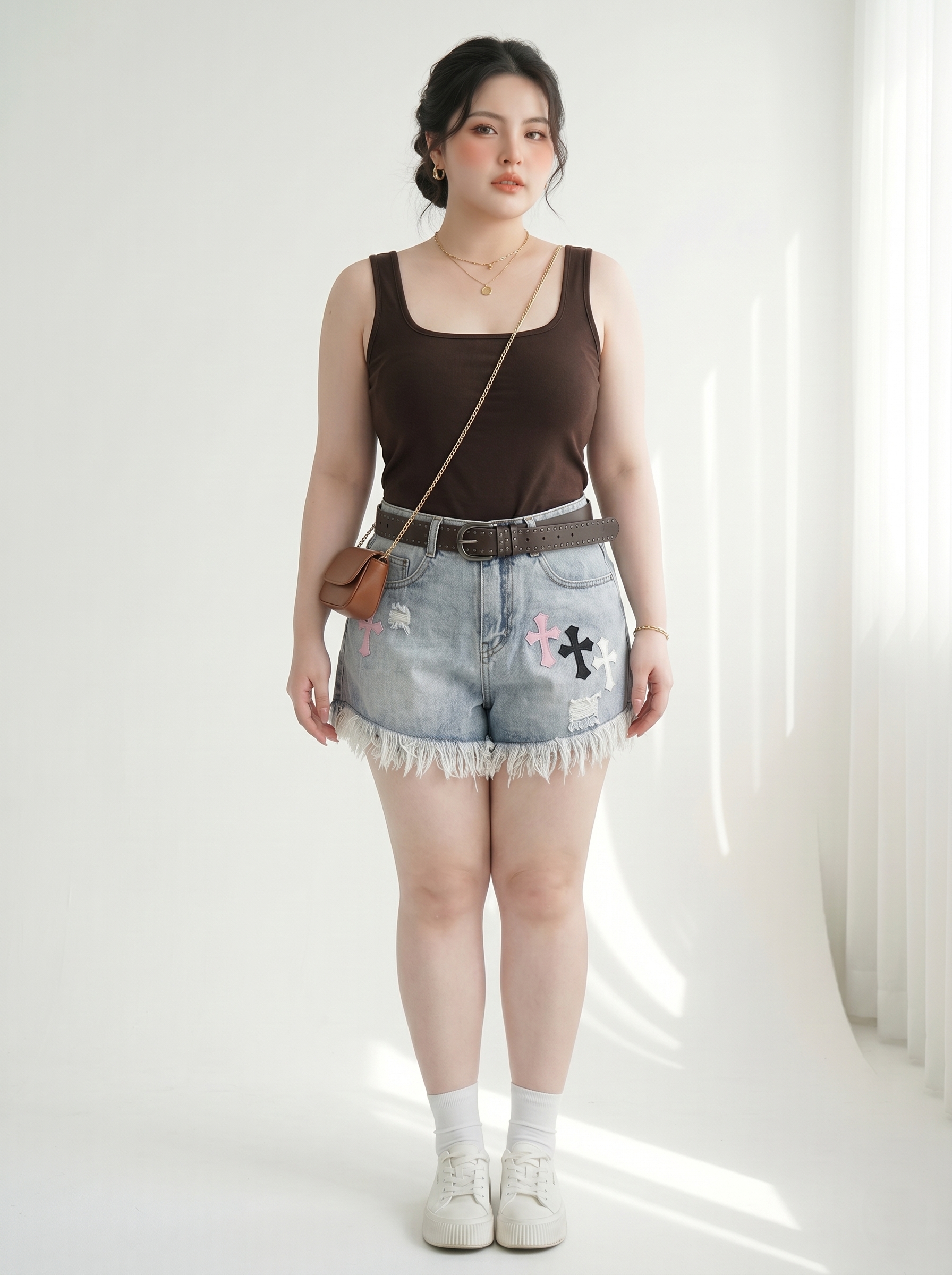 Quần Short Jean Thêu Chữ Thập Bigsize Dễ Mặc, Dễ Phối - Xanh Jean - Size 30-35 - T-QSJ1319_thumbnail_2