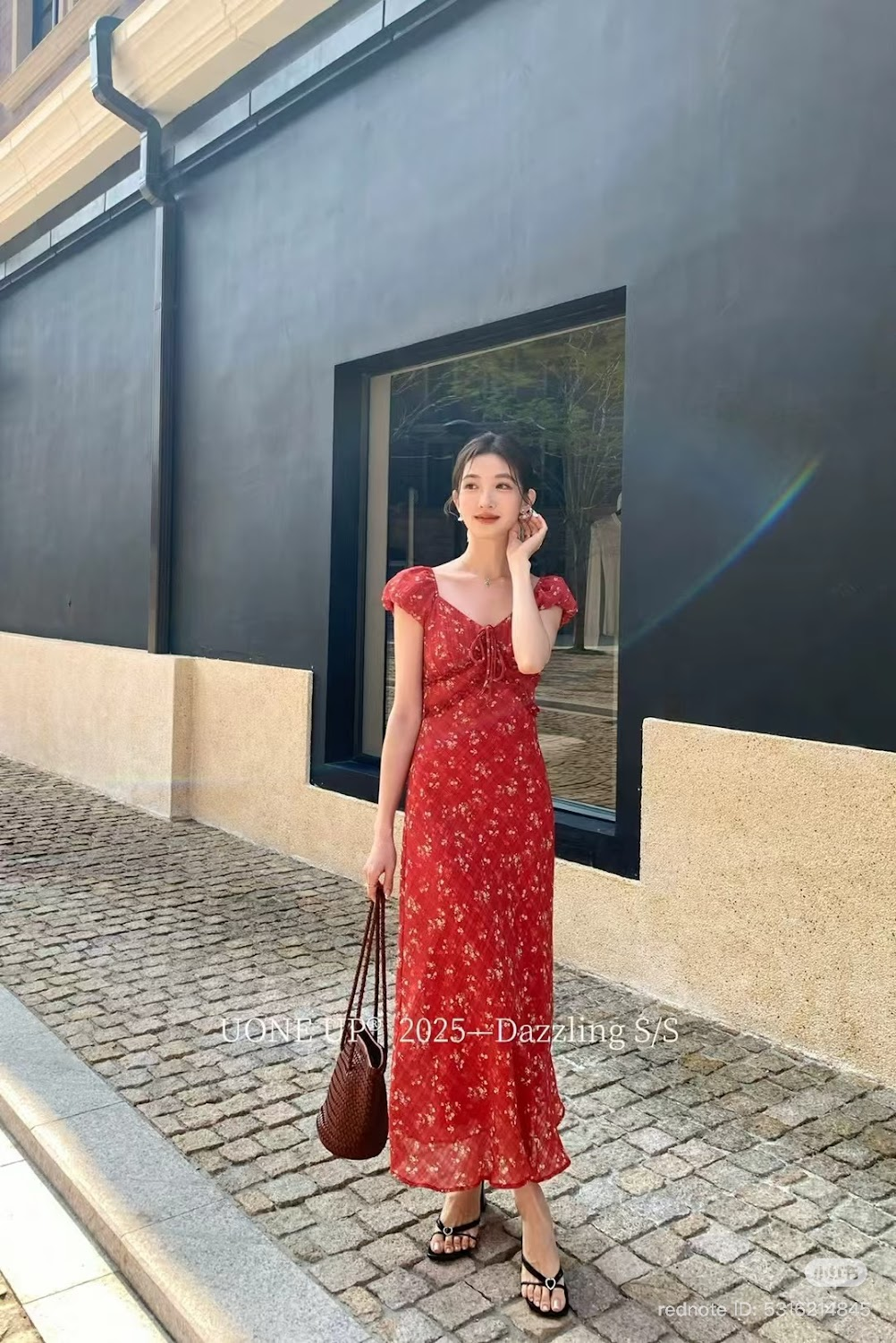 Lucas - Váy chấm bi cổ tim tay hến chun vai chân xòe dáng maxi_thumbnail_13