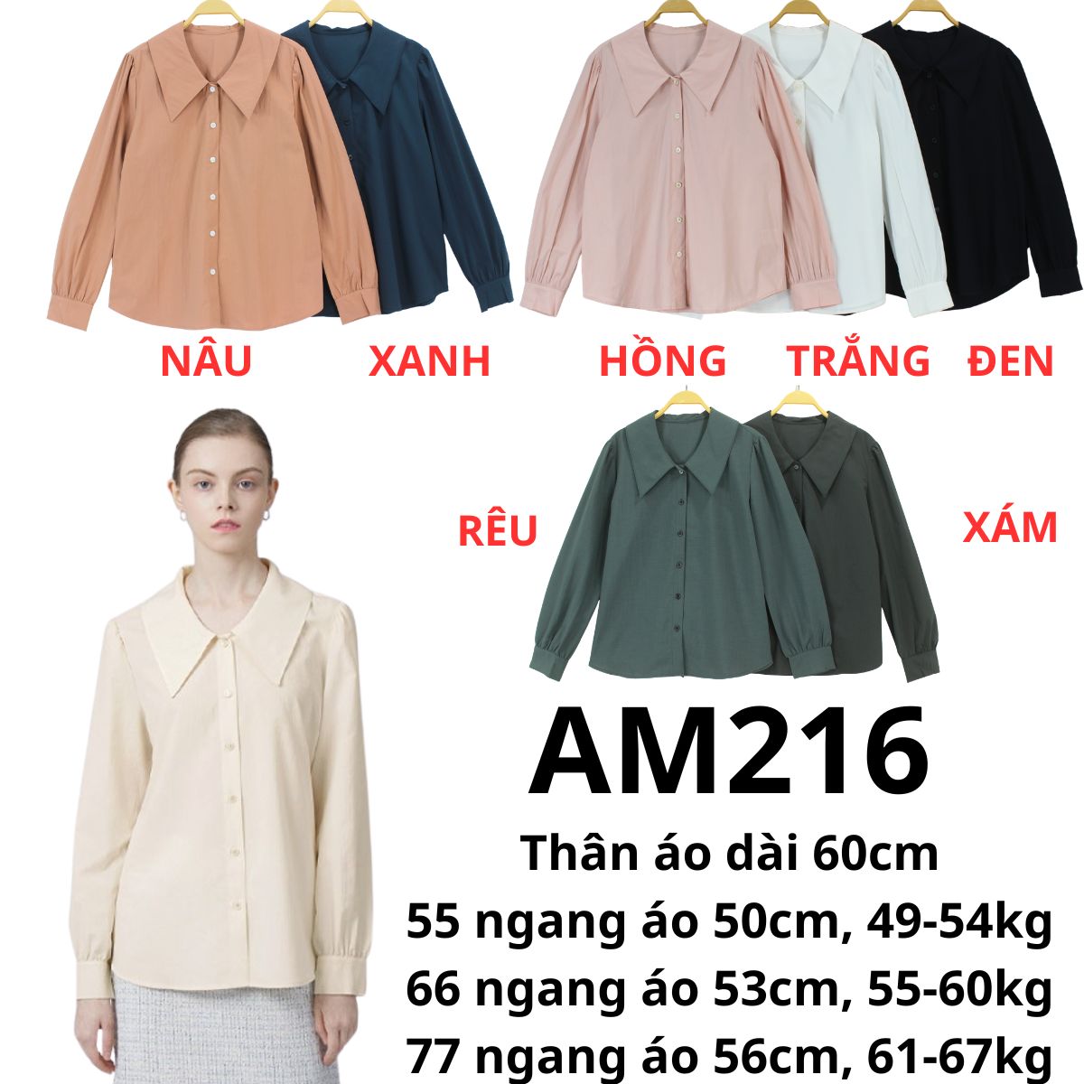 AM216-Áo sơ mi Hàn