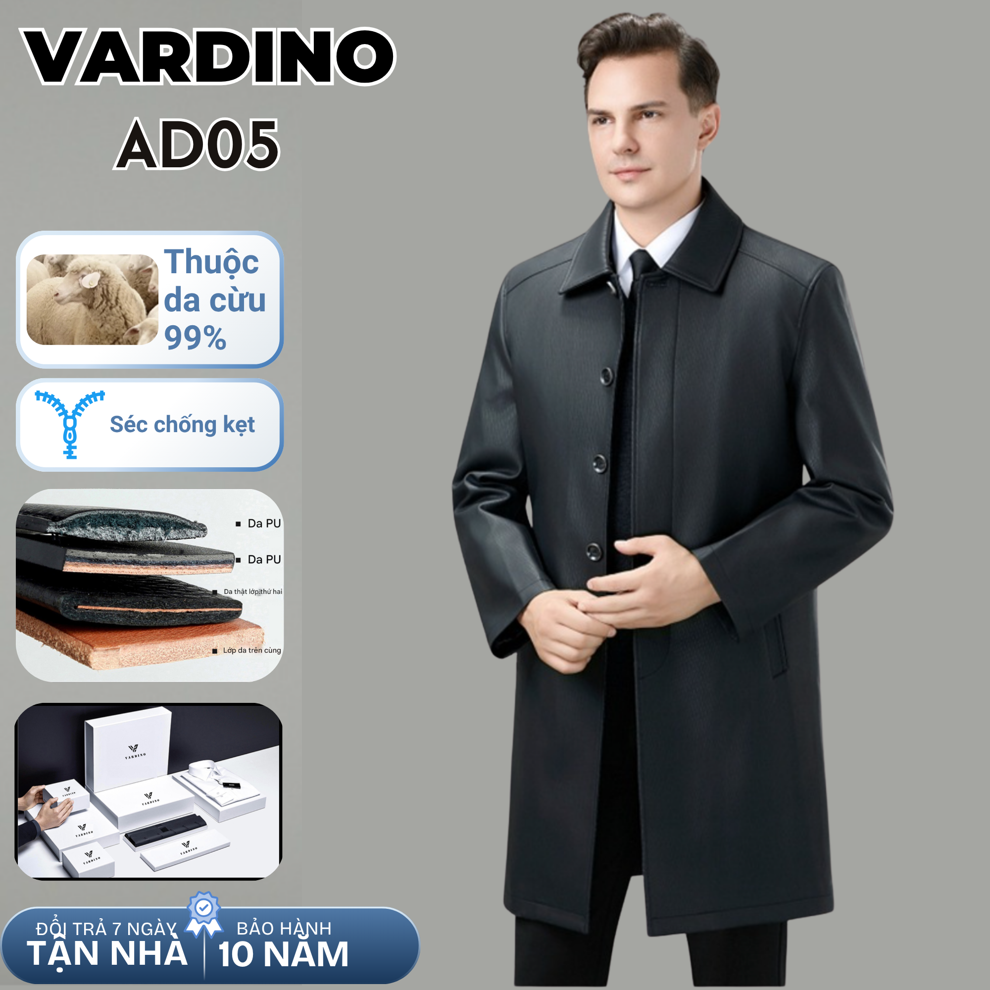 Áo da nam dáng dài giấu cúc có lót tháo rời Vardino AD05-AD06_thumbnail_9