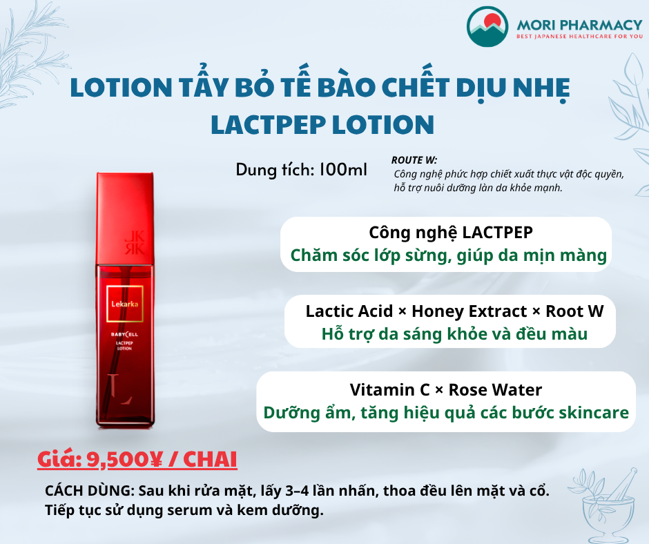 Lotion tẩy bỏ tế bào chết dịu nhẹ - Lekarka LACTPEP LOTION