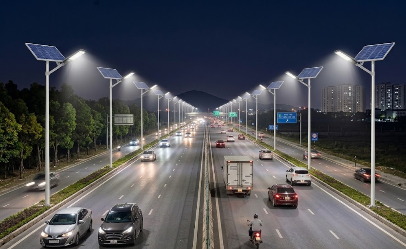 Đèn chiếu sáng đô thị: Xu hướng tiết kiệm điện bền vững với đèn năng lượng mặt trời