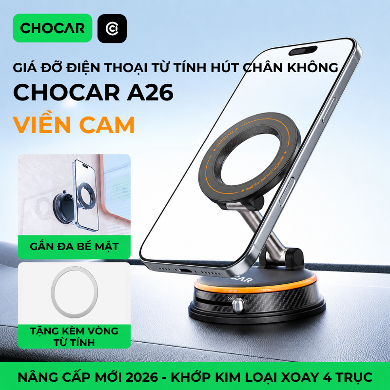 Giá Đỡ Điện Thoại Ô Tô CHOCAR A26 Xoay 1080° Hít MagSafe_thumbnail_4