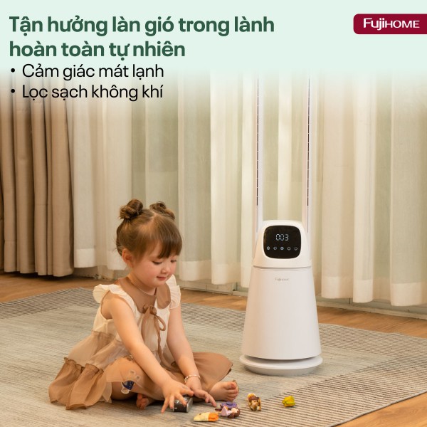 Quạt không cánh lọc không khí khử khuẩn Anion+ UV, kết nối WIFI Fujihome BF065-B/W_thumbnail_4