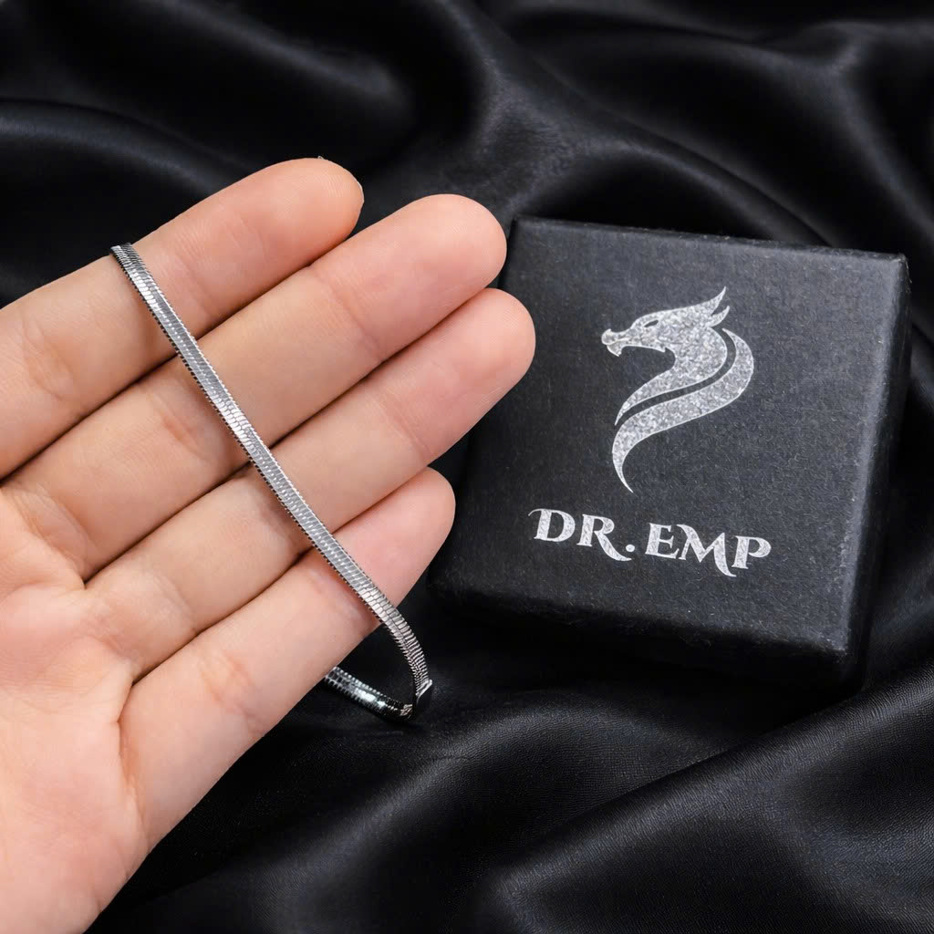 vòng tay dây rắn mảnh dẹt chốt trái tim_thumbnail_3