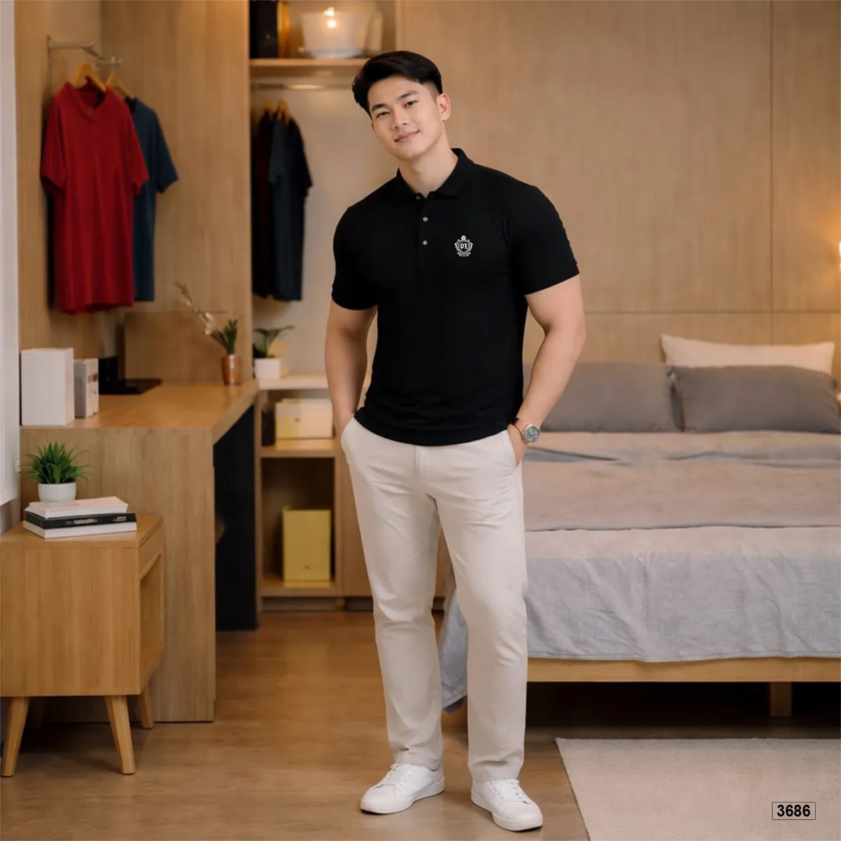 Áo polo form vừa phong cách tối giản dễ phối Polux 3686_thumbnail_4