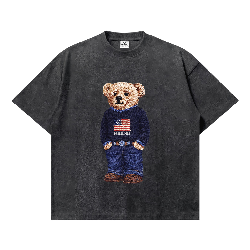 Áo thun boxy nam nữ Teddy đứng form Miucho 3460_thumbnail_0