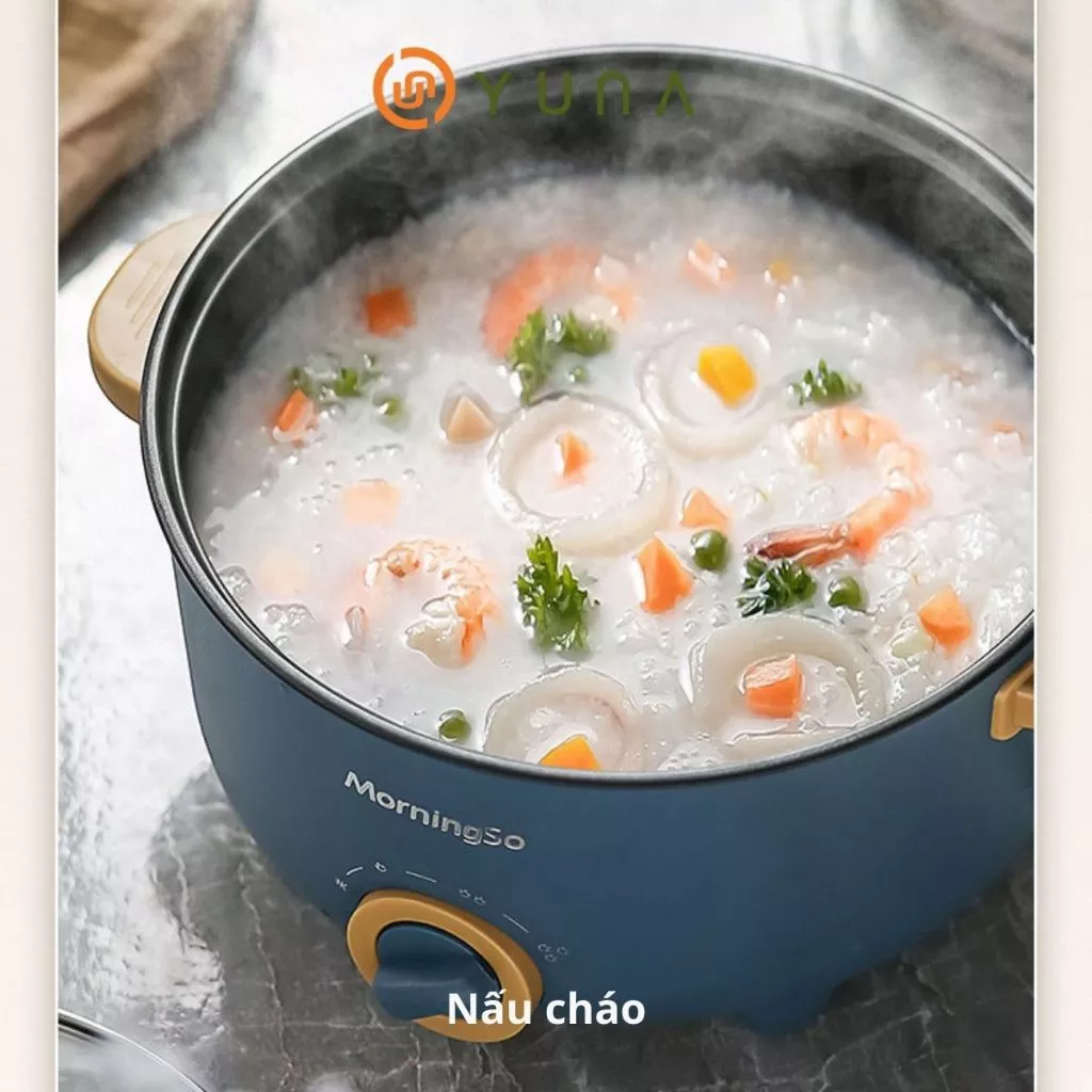 [LOẠI 1] Nồi Lẩu Điện Đa Năng Bếp Điện Thông Minh Công Suất Lớn 1000W Vỏ Nhựa Chống Nóng, Bỏng Lòng Tráng Men Chống Dính_thumbnail_2