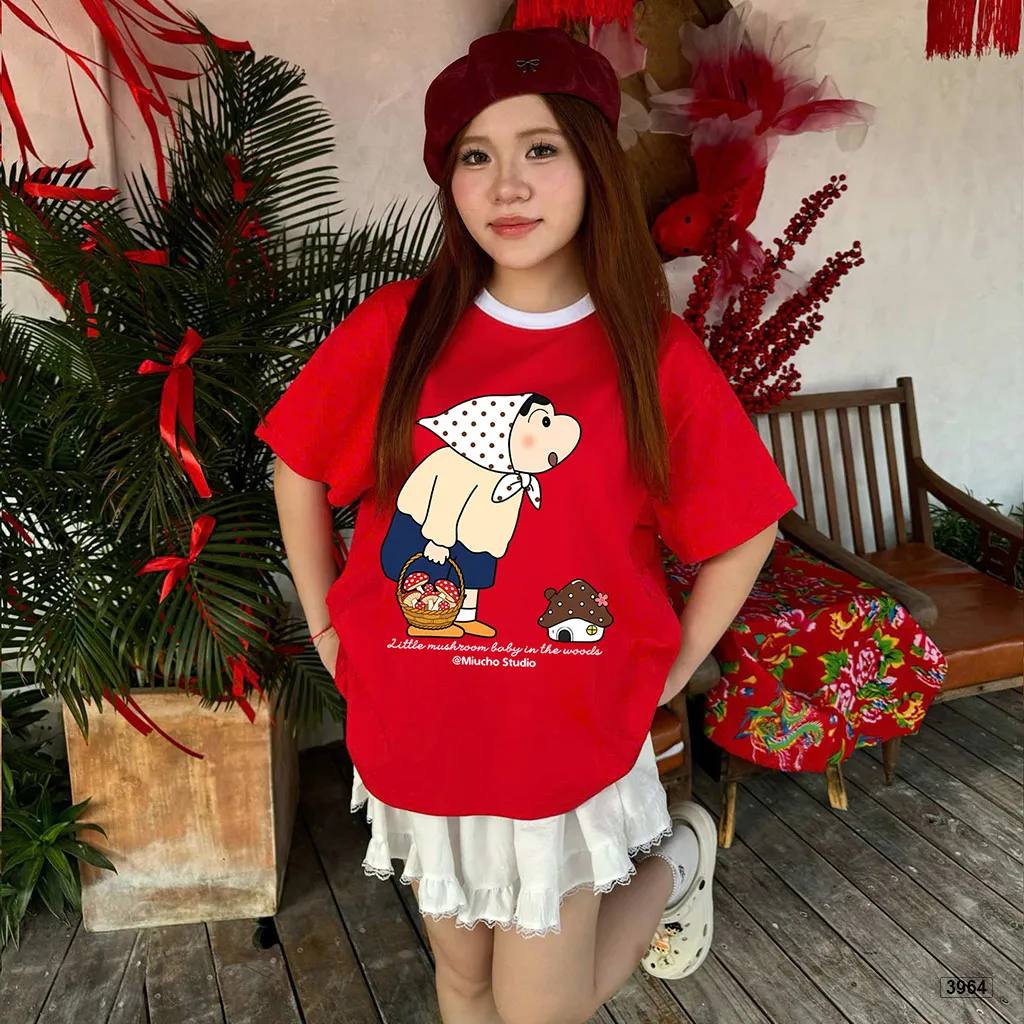 Áo thun boxy nữ phối cổ mix màu dễ thương Miucho 3964_thumbnail_5