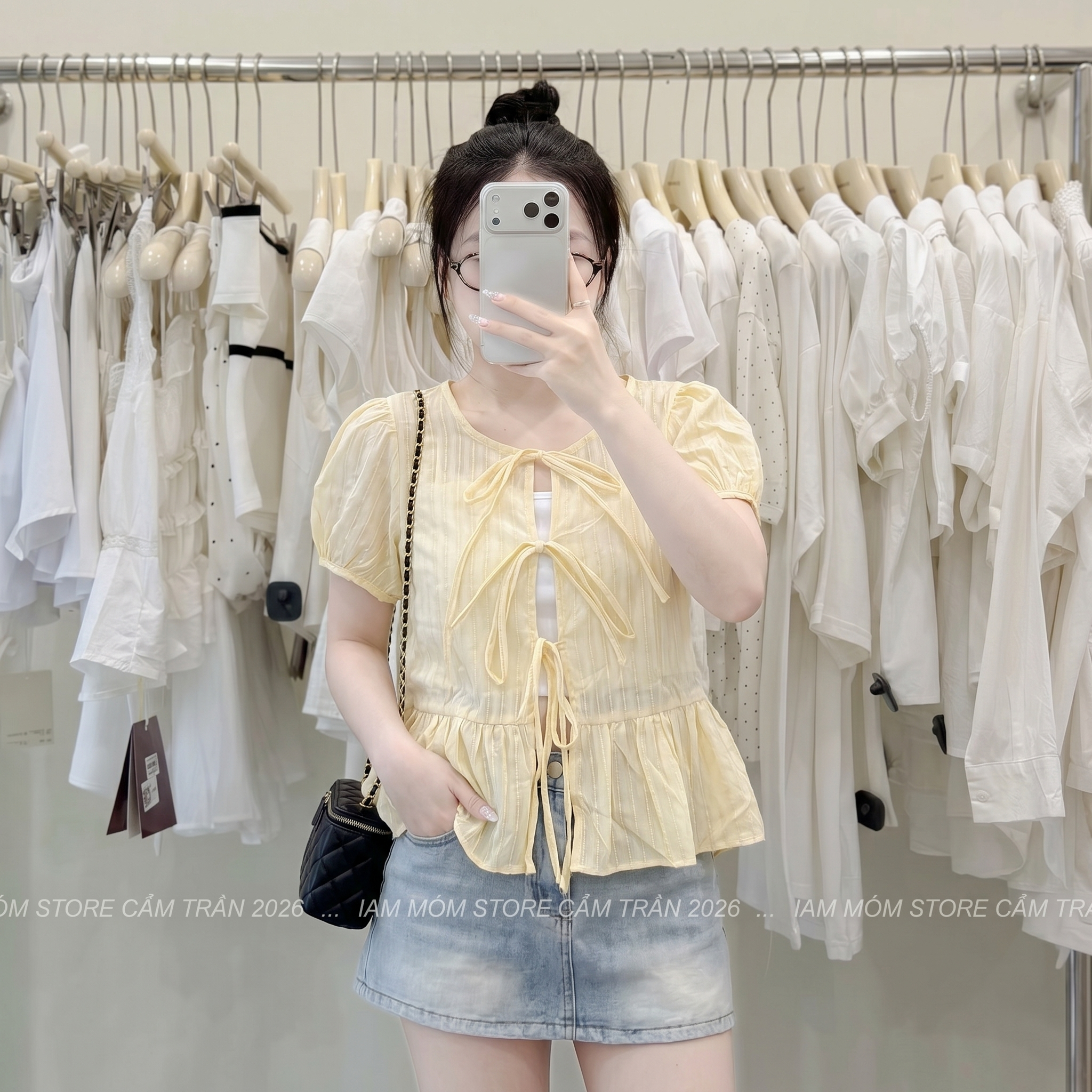 Áo Kiểu Nữ Tay Ngắn buộc dây ngực kèm áo lót HN.223 (B) (1451) - Freesize_thumbnail_1