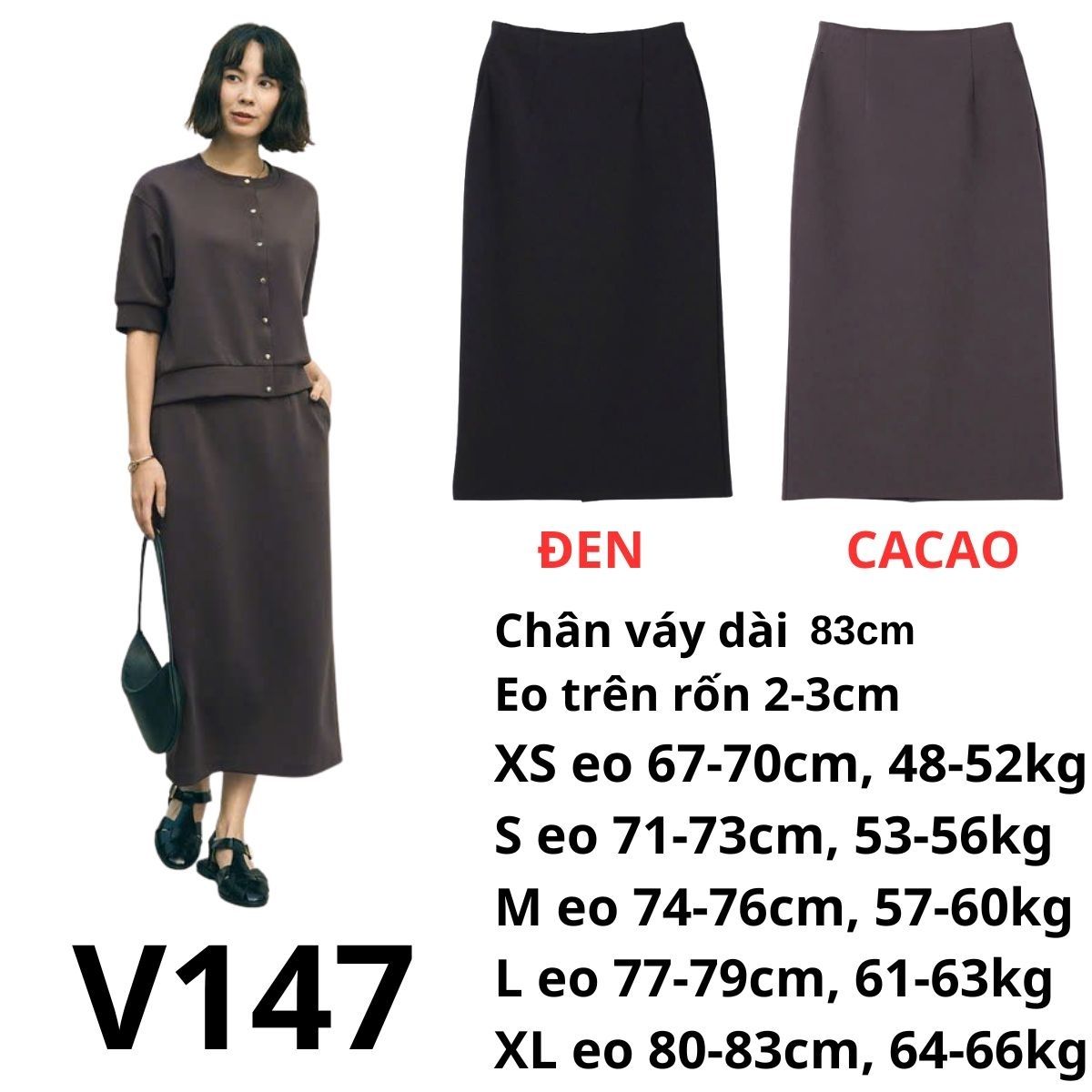 V147- Chân váy nhật
