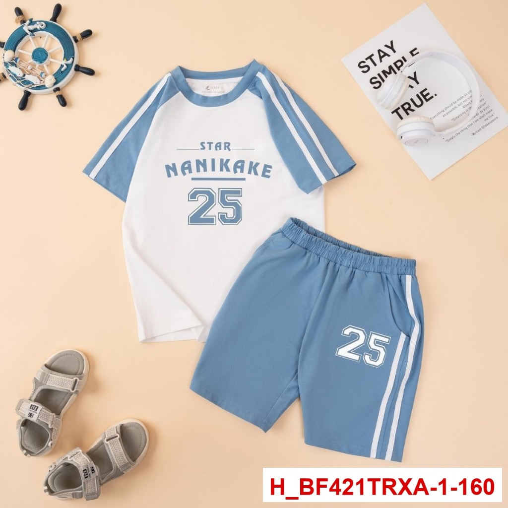 [XẢ KHO] Set bộ thun phối bé trai, bé gái lẻ size size từ 15-40kg - Loza Kids XABF01_thumbnail_3