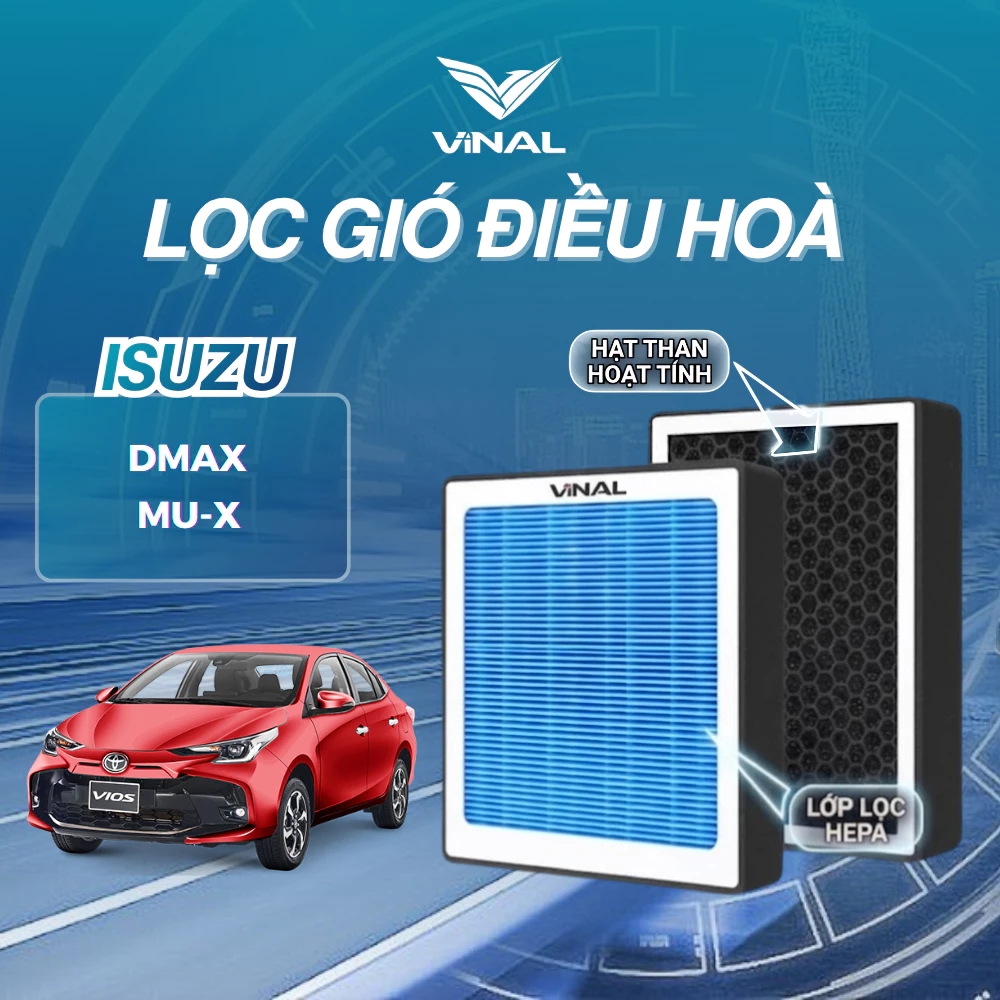 Lọc Gió Điều Hoà Ô Tô VINAL ISUZU Dmax, Mu-x Màng HEPA Lọc Bụi Min PM2.5