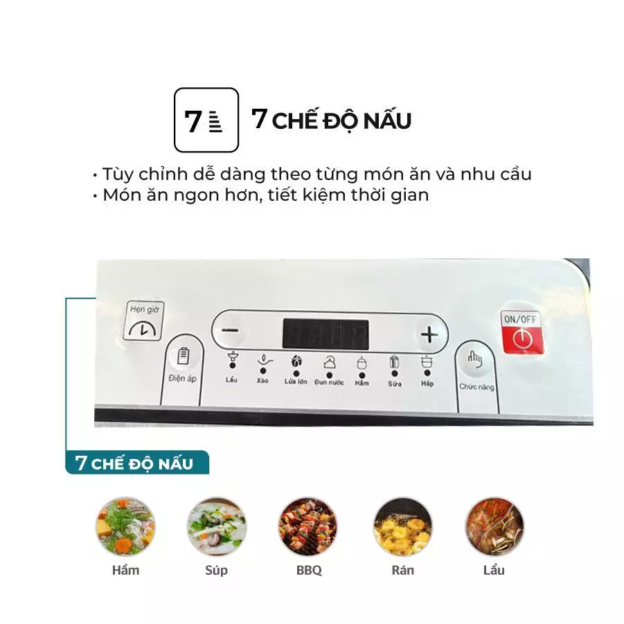 Bếp Điện Từ Cảm Ứng 2000W Tặng Kèm Nồi Kính Cường Lực Toàn Phần Tiết Kiệm Điện An Toàn Dễ Sử Dụng Đa Dạng Chế Độ Nấu Ăn_thumbnail_4