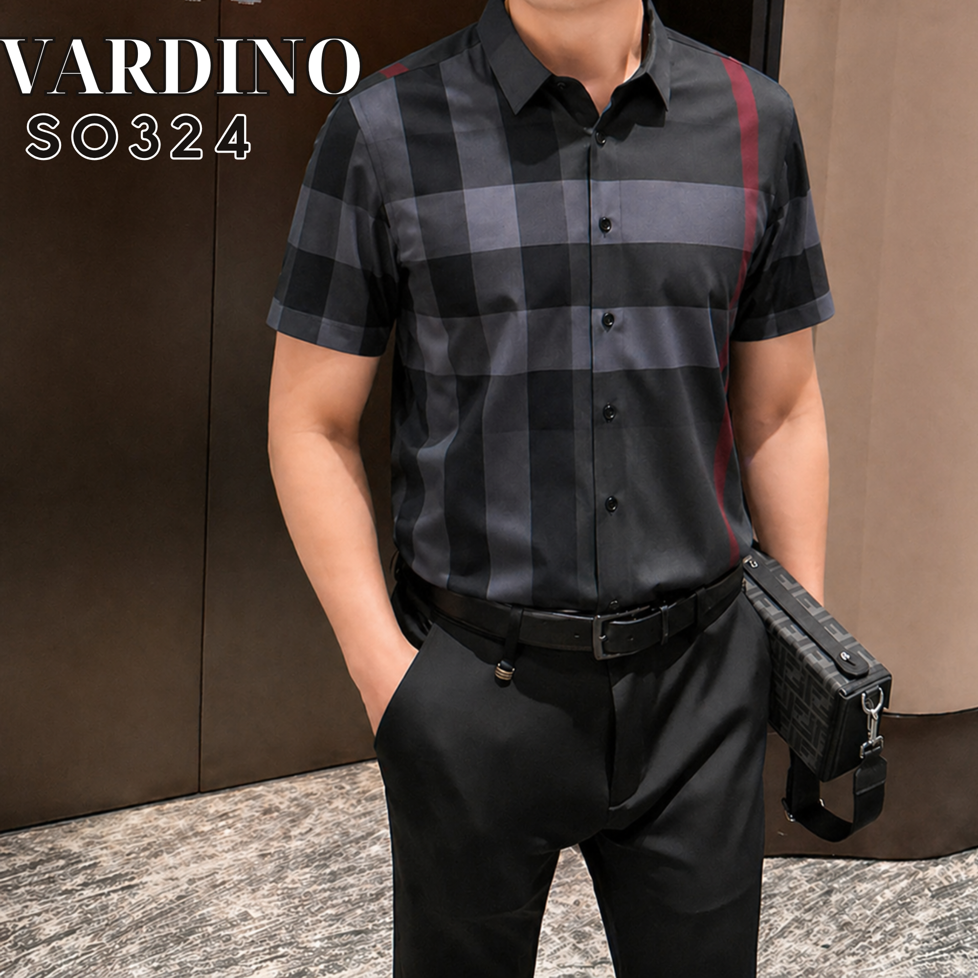 áo sơ mi nam kẻ hàng hiệu Vardino s0124,s0224,s0324