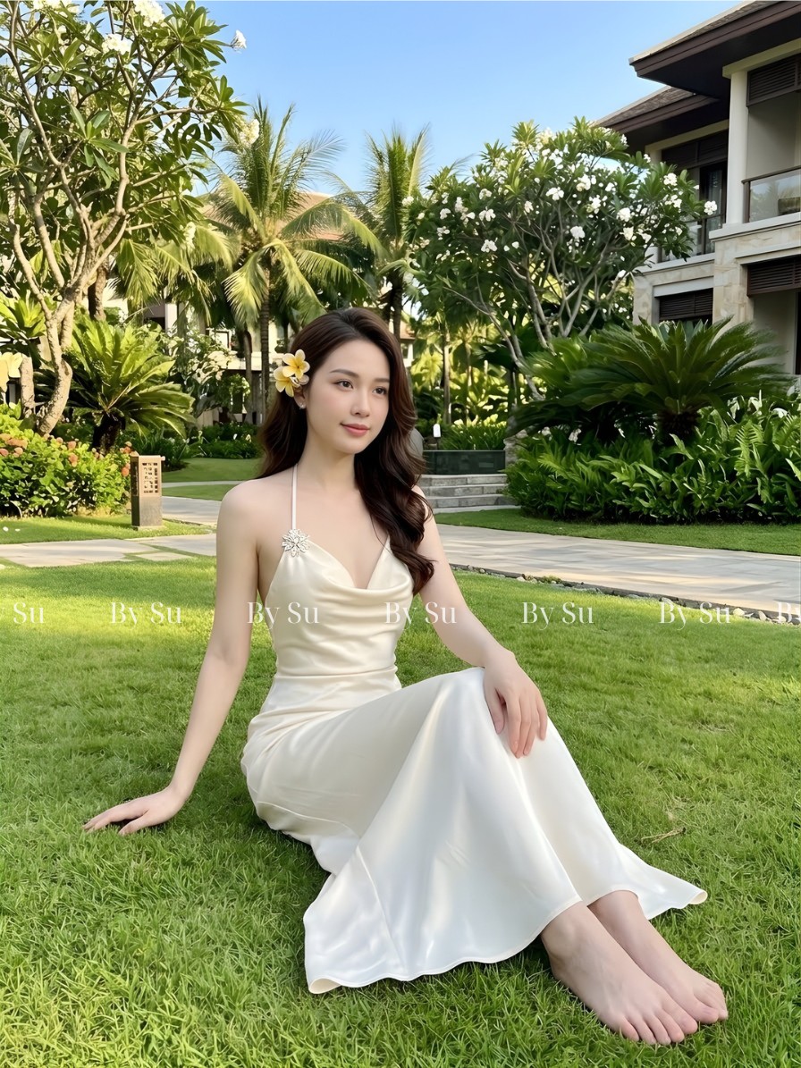 S12-Đầm Lụa Yếm Đuôi Cá