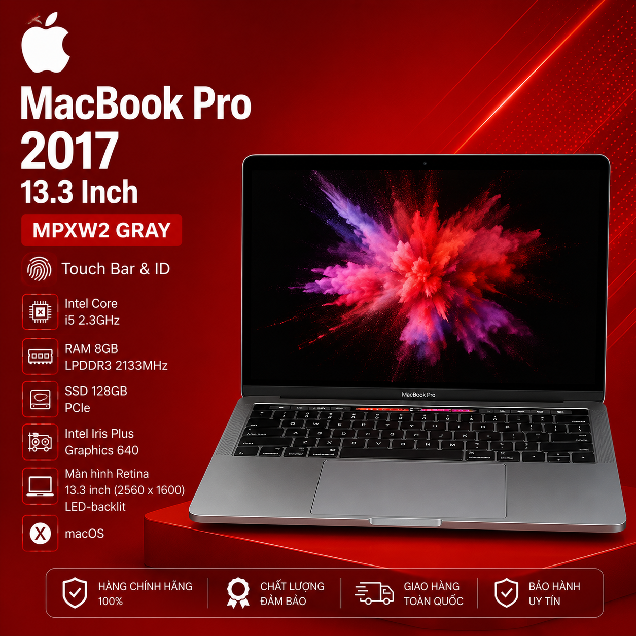 Apple Macbook Pro 2017 13.3 Inch Touch Bar & ID MPXW2 Gray – Hàng Chính Hãng_thumbnail_5