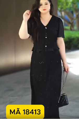 18413-Đầm suông voan đen  giả rời ( voan ren,lót)