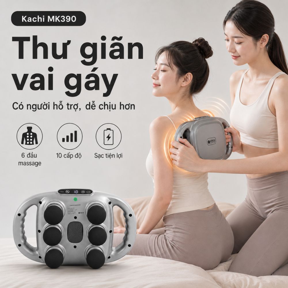 Máy Massage 6 Đầu Rung Kachi MK390 Chạy Pin - Giải Pháp Thư Giãn Tối Ưu Cho Cơ Thể_thumbnail_3