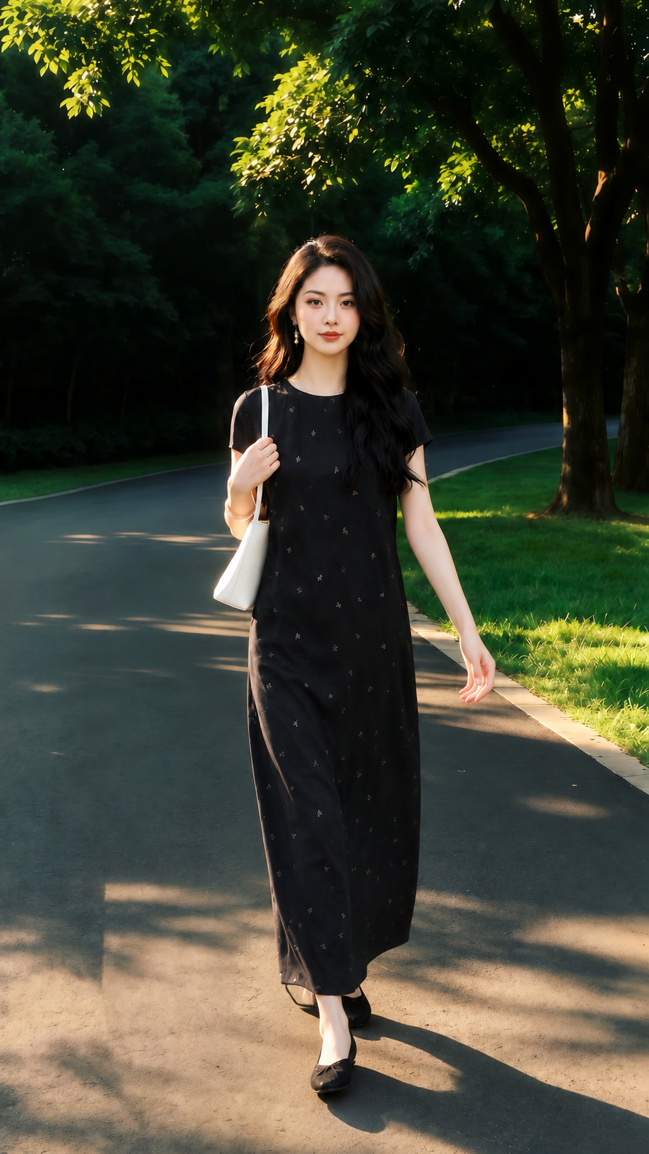 ✨ Đầm Linen Đen Hoa Nhỏ Thanh Lịch ✨