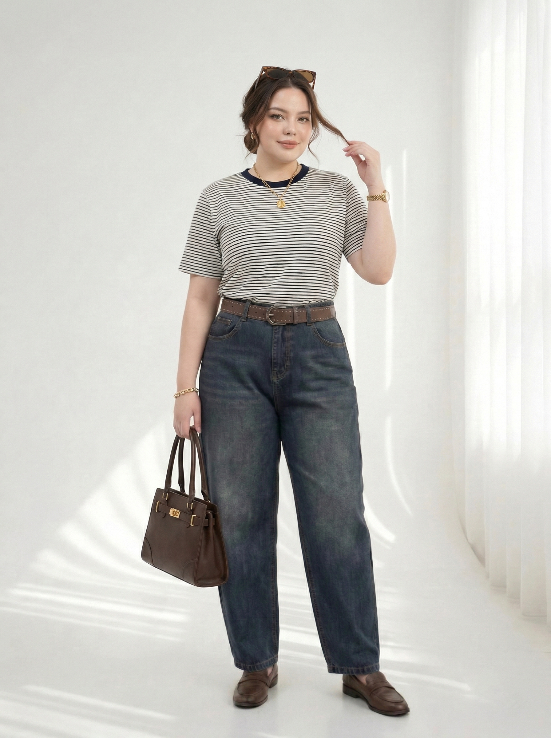 BIGSIZE NỮ - Quần jean dáng boy thụng T-QJ622