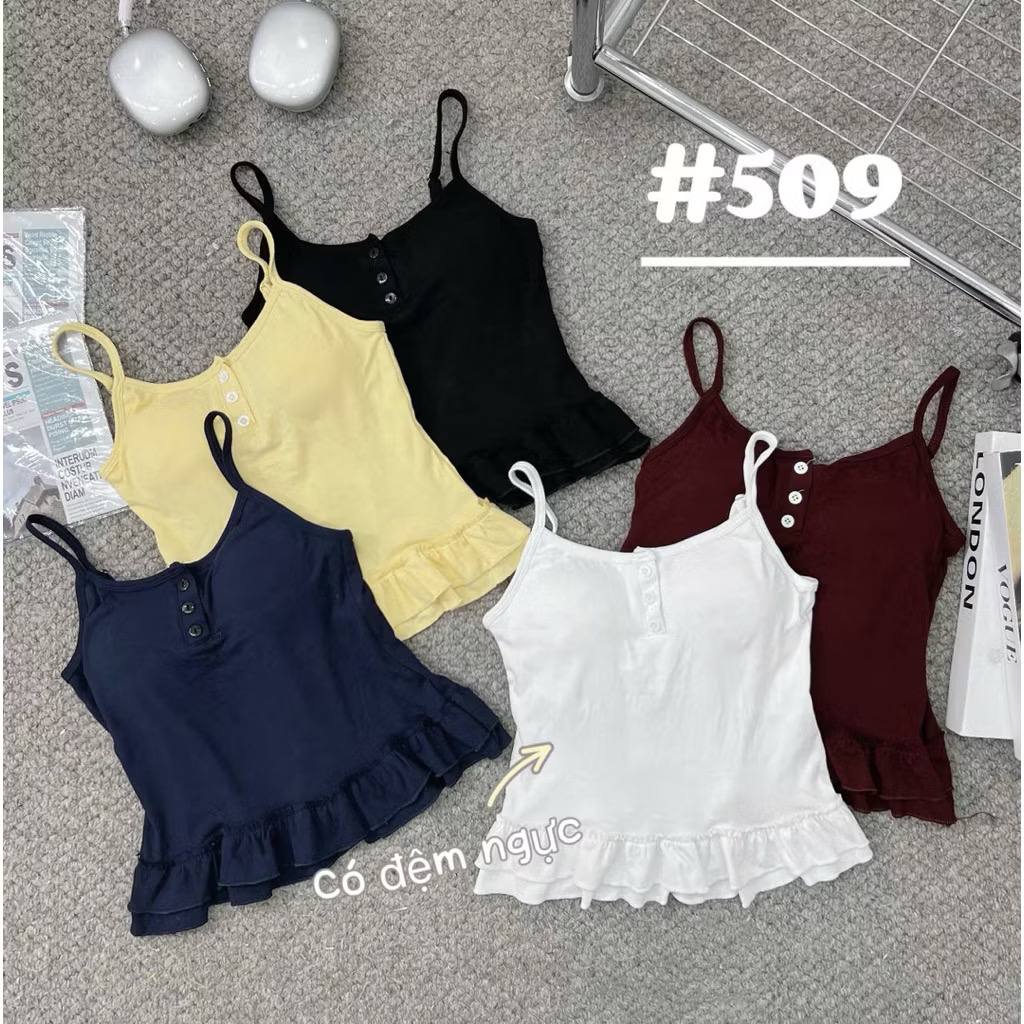 Áo Thun Nữ Croptop 2 dây 3 nút lai bèo 004.509 (C) (1451)_thumbnail_1