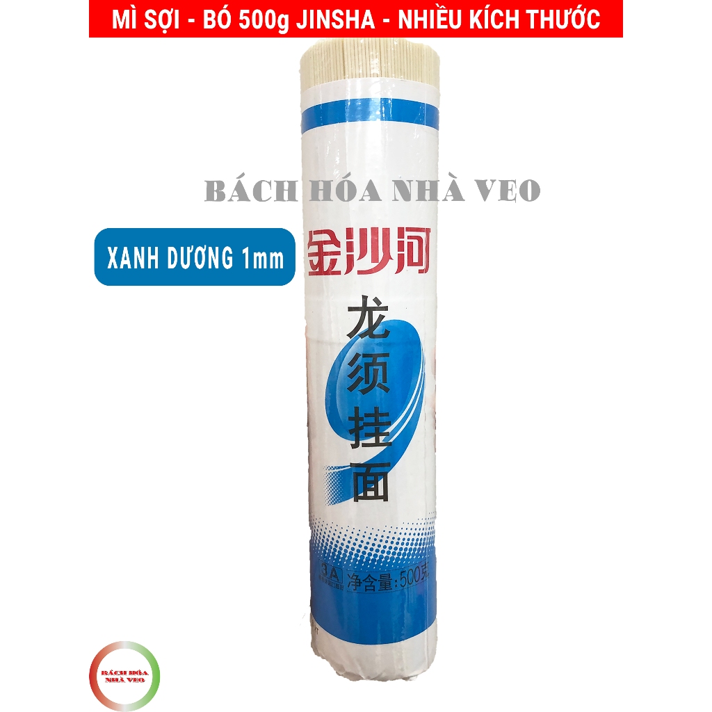 Mì Trường Thọ JINSHA - Mỳ Đũa, Sợi (Tròn, Dẹt), Bó 500g, Hàng Chuẩn, Date Mới
