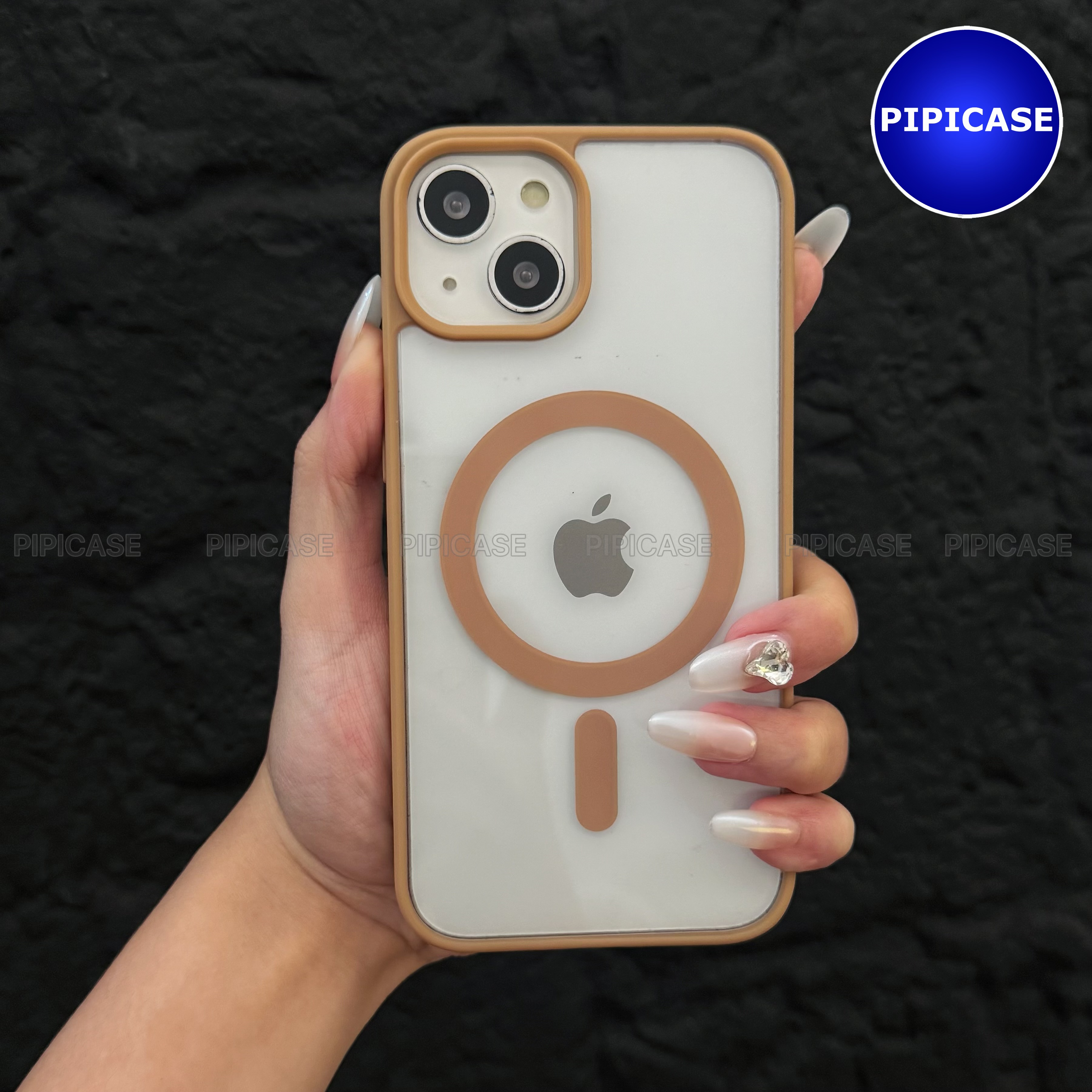 Ốp Lưng iPhone 15 - Chic - Nâu Nhạt