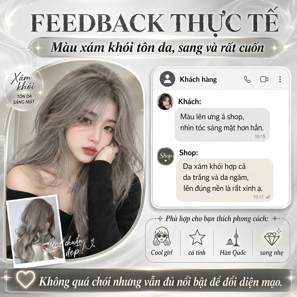 Thuốc Nhuộm Tóc Màu Xám Khói (Ash Grey) Sang Chảnh, Lên Màu Chuẩn Xinh - Đủ Combo Tự Nhuộm Tại Nhà_thumbnail_8