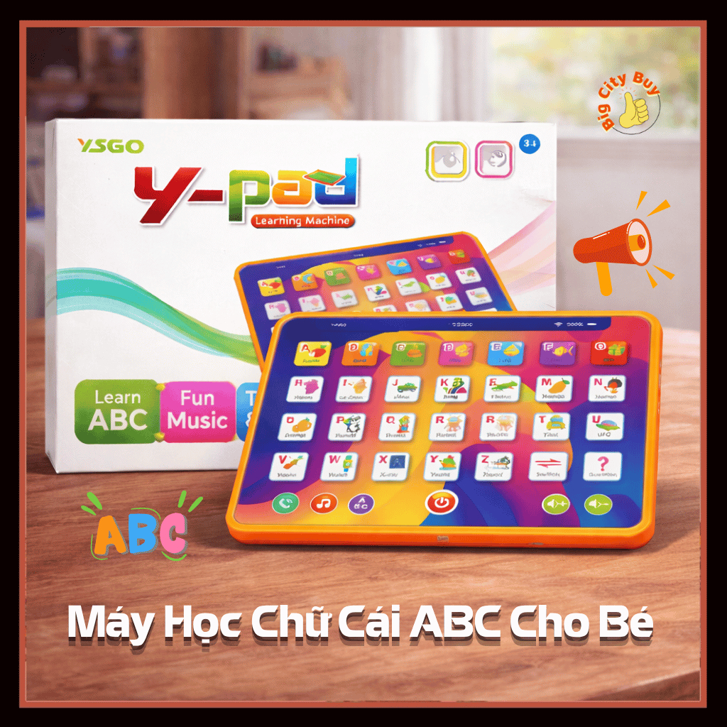 Máy Tính Bảng Học Tiếng Anh Cho Bé, Bảng ABC Phát Âm Chuẩn, Đồ Chơi Giáo Dục Có Nhạc & Game Đoán Từ BigcityBuy 328MTB