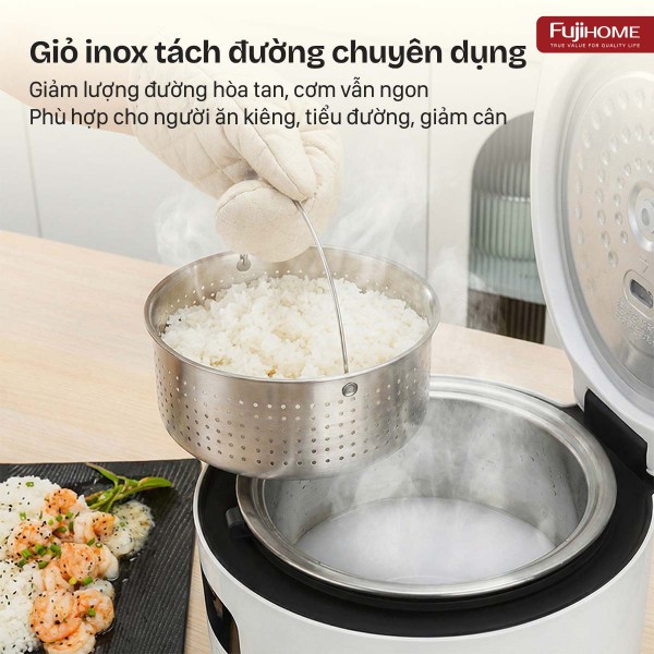 Nồi cơm điện Fujihome Inox LowSugar RC12LS_thumbnail_8