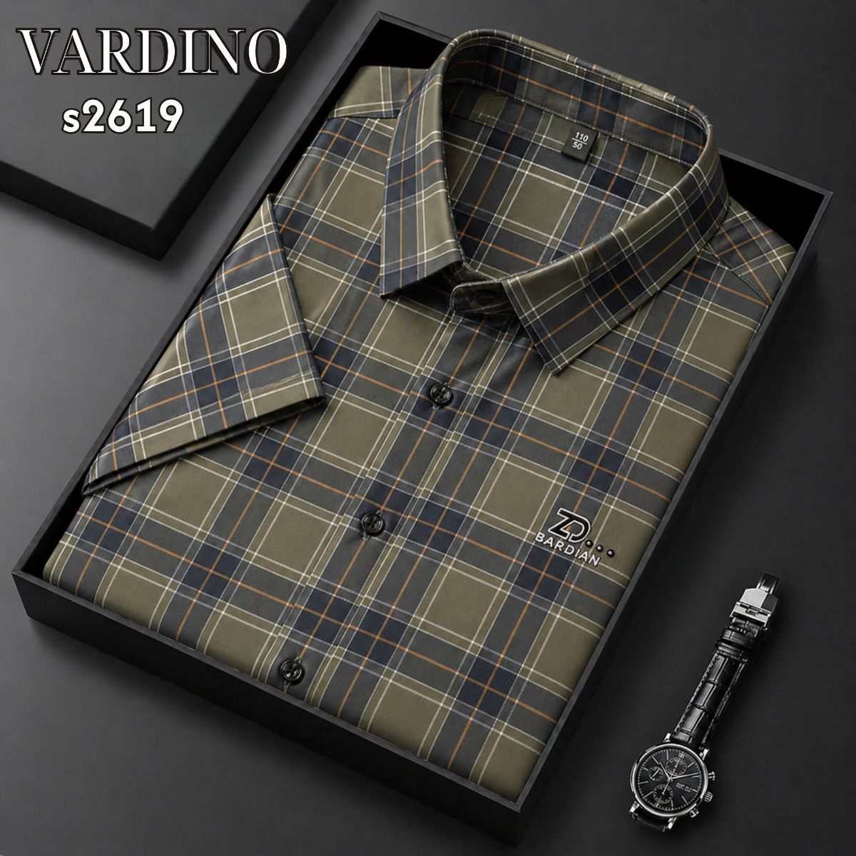 Sơ mi hoạ tiết kẻ Vardino S2619