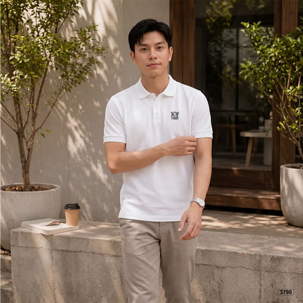 Áo polo cá sấu cao cấp basic chất poly co giãn thoáng khí Polux 3798_thumbnail_6